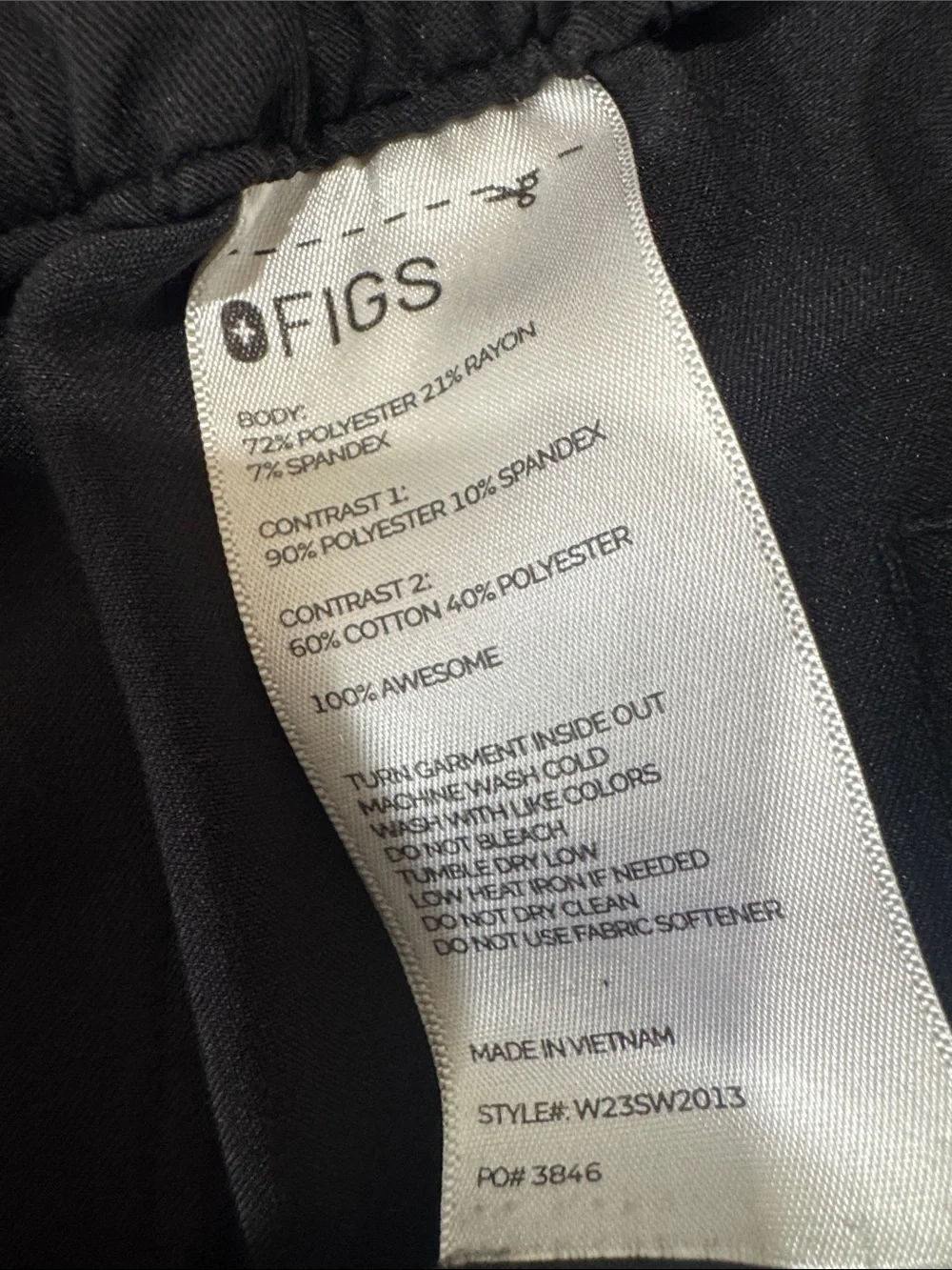 FIGS Womens M Zamora Black Jogger Scrub Pants W20SW2028 Cargo Zip Hospital - Picture 6 of 7